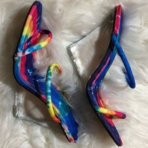 Rainbow 🌈 Pride Clear Wedge Heel